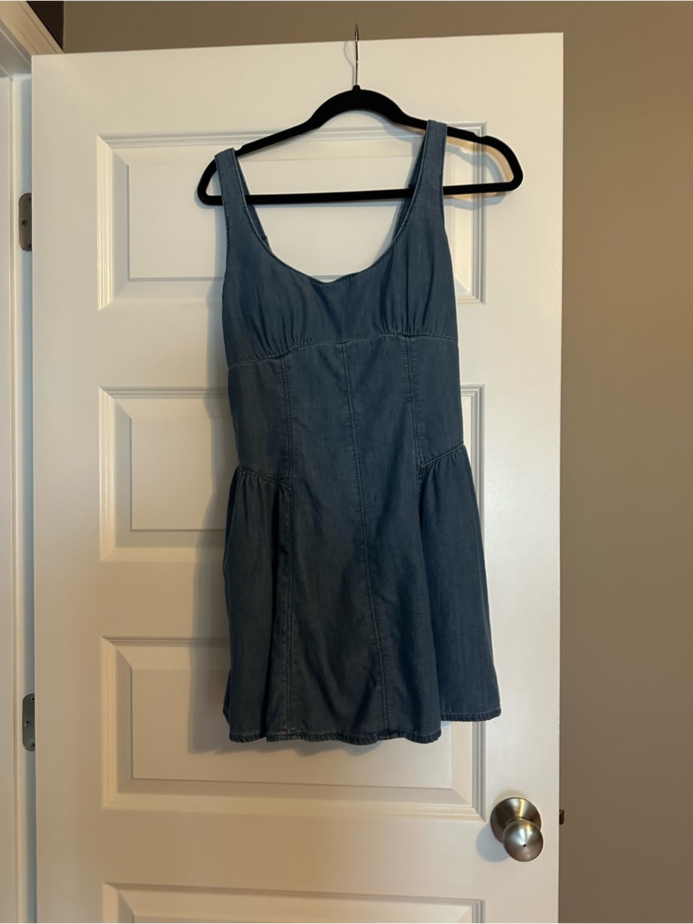 Abercrombie & Fitch Denim Mini Dress in Washed Blue